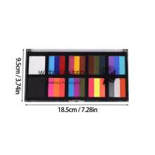 1 件 10 孔水溶性彩虹棒面部彩绘调色板，带 1 把刷子，适用于角色扮演、狂欢节、万圣节、圣诞节、剧院化妆、艺术派对