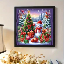 1 套成人钻石画马赛克艺术套件，全圆形钻石宝石画套装，可作为家居装饰礼物，尺寸 30x30cm/11.81x11.81 英寸 - 彩色 - 查看 2