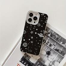 Fundas y carcasas protectoras para teléfono con diseño de planeta blanco y orificios grandes. Compatibles con phone 16 Pro Max, 16, 15 Pro, 14, 14 Plus/14 Pro Max, 13, 13 Pro, 12 Pro, 11/11 Pro. Regalos para cumpleaños y festividades - Blanco - Ver 1