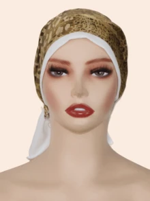 1pc Women's Fashionable Leopard Print Metallic Fabric Hijab Headscarf, Convenient For Home And Daily Wear, Middle Eastern Style, Autumn/Winter