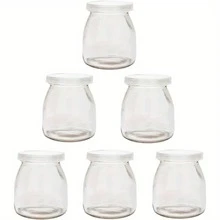 [10pcs Reusable Glass Jars Containers] Khloee 10pcs 4oz Clear Glass Jars With PE Lids - Reusable Containers For Yogurt, Pudding, Milk, Jam, Jelly, Mousse & Honey - Round Flip-Top Storage Canisters For Kitchen Organization - Multicolor - View 3