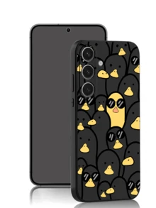 1个时尚黑色小鸭图案防震防滑手机壳，兼容 17/17 Air/17 Pro/17 Pro Max、荣耀、红米、三星Galaxy A04e/A05s/A13/A14/A15/A34/A35/A50/A52/A53/A54/S21/S22/S23/S24/S25/S25 Ultra、6A/7A/8A、12T/13T/14T - 黑色 - 查看 2