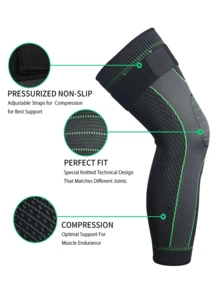 2 PCS Compression Knee Pads Support Sleeve Protector Elastic Kneepad Brace Spring Support Volleyball Running Silicone
