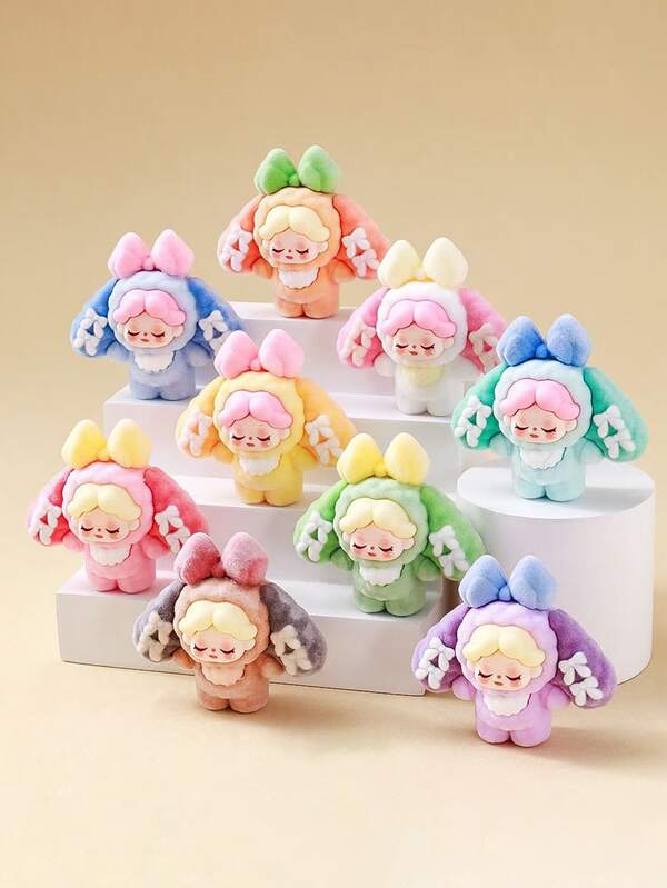 Mengling - Figurine de chat floqué mignon pour la diffusion en direct, l'interaction en face à face, le DIY pour la voiture, la décoration de table, petit cadeau convenant à diverses scènes comme les fêtes, les vacances, les anniversaires, la décoration intérieure DIY. Nouvelle décoration en résine colorée et mignonne en forme de tête d'ours floqué, accessoire DIY, décoration de voiture, de bureau, petit cadeau créatif, surprise pour les amis.