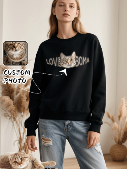 1pc Customizable Long-Sleeved Women's Clothing Without A Hood. You Can Customize Your Favorite Pictures And Design Your Beloved Pet. Personalized And Uniquely Designed Clothing Is Suitable For Daily Wear, Traveling, Exercising, And Other Occasions. It Makes The Best Gift For Family, Friends, Birthdays, And More.