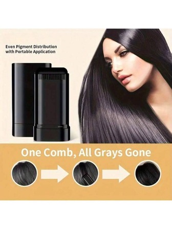 1pc One-Time Hair Coloring Comb, Quickly Cover White Hair, Non-Staining Hair Dye Brush, Portable Hair Dye Pen, Natural Color, Hair Styling Tool Hair Accessories