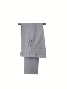 Men's Three-Piece Suit Set, Suitable For Business Casual And Wedding Formal Occasions, As Well As Attire For Official Office, Parties, Holidays And Travel, Featuring A Slim-Fit Classic Style. - 灰色 - 查看 9