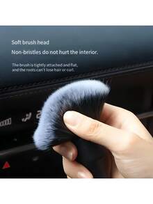 1 Peça Escova de Limpeza de Carro com Cerdas Macias e Cabeça Plana de Alta Qualidade - Limpador de Saída de Ar, Conjunto de Escovas para Frestas, Kit de Ferramentas Portátil de Limpeza de Saídas de Ar e Frestas de Carro