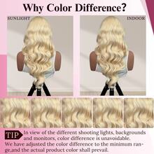 8-34英寸 613号金色波浪卷发假发 高清蕾丝前假发 金色假发 巴西原生发 预拔发际线 无胶假发 女士 13x4波浪卷蕾丝前假发 真人混纺假发 200%密度 预漂白发结和自然发际线 女士日常佩戴 - S613 - 查看 9