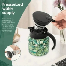 Bule de aço inoxidável , bule de isolamento de parede dupla, design floral elegante com filtro - Amarelo - Visão 5