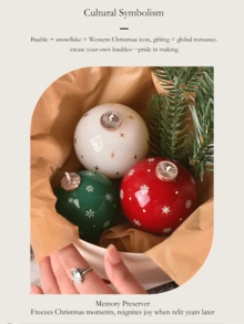 1 قطعة، شمعة كرة عيد الميلاد DIY، شمعة كرة ثلجية عطرية، هدايا عيد الميلاد DIY للأجواء، شمعات ديكور المنزل، زينة المنزل، أجواء احتفالية، هدايا مثالية لديكور غرفة عيد الميلاد