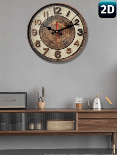 Pc 10 Inch/12 Inch [Modern Wooden Wand Clock] Silent Quartz Moderne Abstract Tree Ring Klok Battery Operated, Warm Wood Grain Living Room Bedroom Perfect (AA Batteries Not Included)