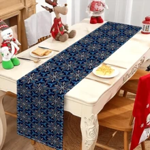 1/20pcs Christmas Table Runner, Retro And Atmospheric Style, High-End Pattern Table Runner, Winter Rectangular Table Runner, Suitable For Theme Parties, Home Decoration, Suitable For Indoor And Outdoor, Christmas Decoration. - Multicolor - View 12