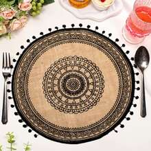 4 Stücke/6 Stücke/8 Stücke schwarze herzförmige runde Tischsets, Tischdekoration kann als Tischsets, Untersetzer, Tisch, Couchtisch und Terrasse verwendet werden. Geeignet für Zuhause, Restaurant, Küche, Hotel und Büro runde Tischset Dekorations-Set