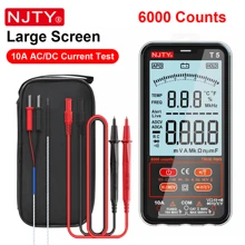 NJTY 1pc Smart Digital Multimeter Auto-Ranging Voltmeter Electrical Tester Measures Voltage Current Capacitance Resistance Continuity Duty-Cycle Temperature Frequency