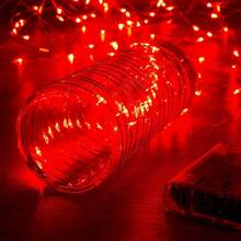 1 Set 20m/200 LED Fairy Lights, Battery Powered Copper Wire String Lights, Red Color, Suitable For Gifts, Decoration In Bedroom, Christmas, Party, Wedding, Center Decor, Halloween, Bouquet, Yard, 3 Meters/5m/10m/15m/20m (Batteries Not Included) Halloween Decor Christmas Decoration Thanksgiving Wedding Home Decor Home Decor Fall Decor Autumn Decor Birthday Decorations For Gifts Party Supplies Indoor Holiday Festival Decor Wall Decor Halloween Ornaments