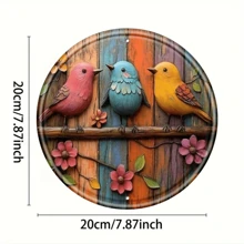 1 pieza Decoración de pared de metal con rama de árbol y pájaro en 2D - 20cmx20cm, metal duradero, de alta calidad y resistente a la intemperie, con agujeros perforados previamente para una fácil instalación, adecuado para decoración interior/exterior, estilo rústico, decoración del hogar al aire libre, arte de pájaros vibrantes, para amantes de los pájaros, habitación de niños, estilo de granja