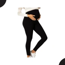 Calça legging gestante trifil roupa maternidade alto conforto sustentação barriga cós alto calça para grávida mamãe mãe - Preto - Visão 7