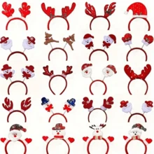 6/12 pezzi Fasce per capelli natalizie - Fasce in plastica per le feste con disegni di Babbo Natale, pupazzo di neve e corna di renna, adatte per decorazioni per feste di Natale, feste di Capodanno e forniture per eventi, copricapi per feste, costumi natalizi, comode da indossare, ideali per decorazioni natalizie, regali di Natale, accessori per feste, forniture per feste, gadget per feste, regali di Capodanno, cappelli per feste, accessori per capelli natalizi, cosplay, decorazioni natalizie, unisex - Multicolore - Visualizzare 9