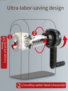 1pc Mechanical Pencil Sharpener With Double Holes, Manual Rotary Sketch Pencil Sharpener, Suitable For Students And Teachers