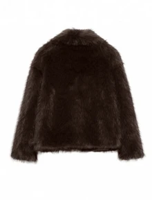 2025 Fall&Winter New Arrivals, Women's Loose Fit&Regular Length Long Sleeve Flannelette Collar Winter Jacket,Button Up Jacket Women,For Holiday/Daily/Formal&Evening/Travel/Country Concert/Airport/Party/Birthday, Fall&Winter Women Coat,Fall&Winter Coat,Fall Outfits Women,Winter Jacket Coat,Winter Jacket,Going Out Tops Women,Business Casual Woman,Christmas Clothes,Halloween Clothes Women,Fall,Winter, - Coffee Brown - View 6