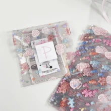 50 个派对礼品包装袋，高端透明包装袋，DIY 小礼品袋，平口防水包装袋，泰迪熊蝴蝶结心形图案礼品袋，适用于圣诞节、情人节、生日、婚礼和派对礼品包装袋。﻿ - 彩色 - 查看 6