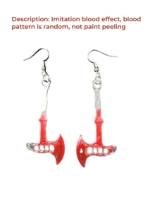 1 Paar Horror Halloween Axt-förmige personalisierte Party-Ohrringe, Halloween-Ohrringe - Verschiedenfarbig - Übersicht 6