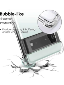 Funda suave de silicona a prueba de golpes para Google Pixel 10 10 Pro 10 Pro XL 9 Pro XL Pixel 9 Pro Pixel 9A Pixel 8 Pro Pixel 8A Pixel 8 Pixel 7 Pro Pixel 7A Pixel 7 Pixel 6A Pixel 6 Cubierta ultrafina transparente - transparente - Ver 2