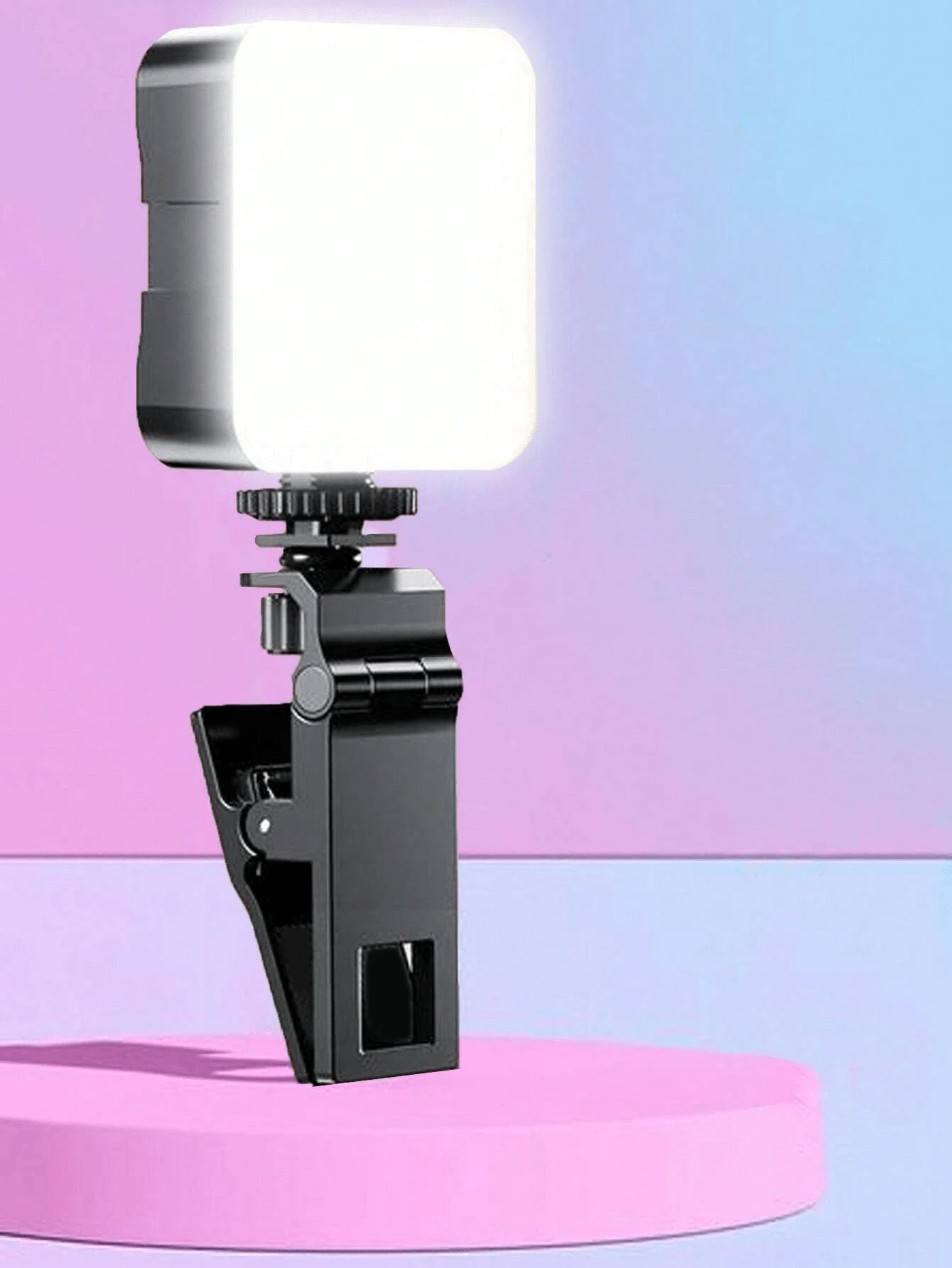 自拍灯、LED 摄像机灯、适用于相机/手机/笔记本电脑/平板电脑/计算机的便携式夹式灯板、照片/化妆/ Vlog 补光灯 - 彩色 - 查看 1