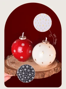 1 قطعة، شمعة كرة عيد الميلاد DIY، شمعة كرة ثلجية عطرية، هدايا عيد الميلاد DIY للأجواء، شمعات ديكور المنزل، زينة المنزل، أجواء احتفالية، هدايا مثالية لديكور غرفة عيد الميلاد