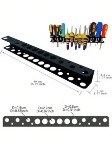 Soporte de pared para 23 destornilladores de 12.6 pulgadas, organizador de almacenamiento de herramientas para garaje, taller o cobertizo (no incluye los destornilladores)