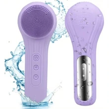 Rechargeable Silicone Facial Cleansing Brush With Heating Massage - Gentle Exfoliation And Deep Cleansing, USB Charging, Available In Pink And Purple
