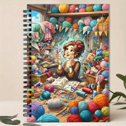 Hard-Working Girl Themed Spiral Notebook- 13.97x21.08cm, Hardcover College Ruled Journal For Office And School, Ideal Gift For Women, Teachers, Students, Teacher Gift