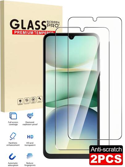 2 Stück 9H Härte Bildschirmschutz, einfach zu installieren, blasenfrei, kratzfest, kompatibel mit Xiaomi/Redmi Serie, glatte Berührung, staubfrei, wasserdicht, fingerabdruck- und kratzfest, bildschirmfreundliche HD gehärtete Glasfolie Bildschirmschutz Essentials, geeignet für täglichen Schutz, Büro, Zuhause Handybildschirmschutz Zubehör stoßfest und sturzsicher