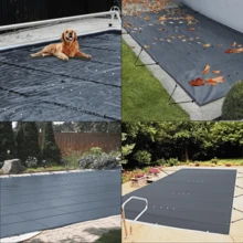 Cubierta protectora para piscina, cubierta para piscina enterrada 11.5x19.6 pies, cubierta de PVC para piscina - Antracita - Ver 7