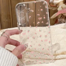 Rose Pattern Transparent TPU Soft Case Suitable For IPhone 17 Air/ 16 15 14 13 12 Pro Max/17 16 15 14 Plus 11 X/XS Max Suitable For Samsung S21 S22 S23 S24 S25 Ultra/Edge/Plus/+ A10 A12 A13 A14 A15 A23 A25 A35 A53 A54 A55 A73 Note 10/20 Phone Case All-Inclusive Protection - 太空透明 - 查看 1