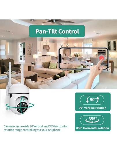 1MP Wireless Security Camera, Slimme HD WiFi IP Outdoor Network Full Night Vision, Built In Hotspot, Loop Recording, Mobile App Control, Compatible IOS, roid, HarmonyOS, 2.4G Network, Two Way Audio, Remote Monitoring, Motion Detection, Siren Alarm view 8