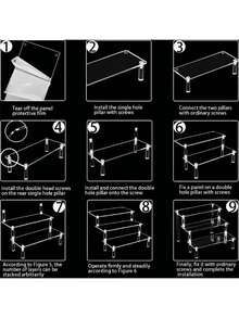 1 قطعة رف عرض متعدد الطبقات من الأكريليك الشفاف، حامل عرض للتماثيل والمجوهرات والمستحضرات التجميلية، حامل عطور، سهل التركيب