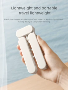 Foldable Clothes Hanger, Multi-Functional Drying Rack, Compact Portable Clothes Hanger, Non-Slip Thickened Damage Free Travel Hanger With Clips, Space-Saving And Easy To Store