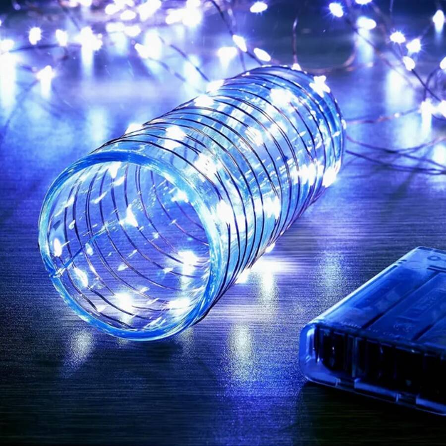 Dây đèn LED 20m/200, Dây đèn bằng đồng chạy bằng pin, Thích hợp làm quà tặng, trang trí, phòng ngủ, Giáng sinh, Tiệc tùng, Đám cưới, Halloween, Bó hoa, Vườn, 3 mét/5m/10m/15m/20m (Không bao gồm pin) - trắng - Xem 1