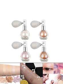 可填充式闪粉高光喷雾瓶，新娘身体闪粉珠光珍珠头发颈部锁骨水钻喷雾，亮片高光，喷枪喷雾，适用于身体、面部、头发、手臂化妆，嘉年华/狂欢节/化装舞会，适合面部轮廓提亮，精致喷嘴设计，轻盈遮盖力 - 彩色 - 查看 5