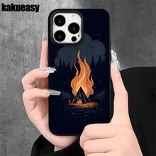 Fundas y carcasas protectoras con diseño de llamas del bosque y orificios grandes, compatibles con phone 16 Pro Max, 16, 15 Pro, 14, 14 Plus/14 Pro Max, 13, 13 Pro, 12 Pro, 11/11 Pro. Regalos para cumpleaños y festividades - Blanco - Ver 5