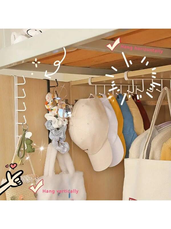1 Stück/2 Stücke minimalistisches, an der Tür montiertes Aufbewahrungsregal, perlweiß/matt schwarz, langes Cut Out Design, verstärkte Haken mit rutschfesten Streifen, multifunktional zum Aufhängen von Krawatten/Hüten/Gürteln, geeignet zum Aufhängen von Küchenutensilien in der Küche, Handtüchern im Bad, Unordnung im Studentenwohnheim, für tägliche Organisation, Lagerung in Mietwohnungen, Szenarien für den Schulanfang