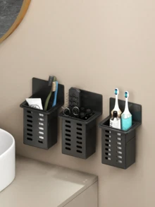 1/2pcs Wall Mounted Bathroom Storage Shelf, Punch-Free, Toilet Shower Room Washbasin Organizer Rack, For Small Items And Tools Home Bathroom Decor Bathroom Organizer , Bathroom Toilet Hand Washing Sink Toothbrush Toothpaste Comb Storage Artifact,Back To School,Bathroom Decor & Accessories