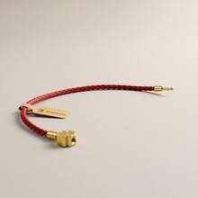 BLKSMTH 18K Gold Plated Leather Style Lucky Four-Leaf Clover Bracelet For Women - Four-leaf Clover/red Gold - View 4