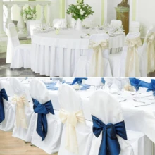 10/1 Set Faja de satén para silla, Camino de mesa decorativo, Adecuado para sillas de boda, Lazo, Atadura de silla, Adecuado para fiesta de cumpleaños, despedida de soltera, fiesta de boda y todas las correas de fijación de sillas de fiesta, Decoración de mesa, Decoración de sillas de lugar de eventos, Decoración de sillas de sala de conferencias de hotel, Decoración de lazos en la parte trasera de las sillas del lugar de la boda, Adecuado para múltiples escenarios