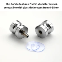 1 Peça Pequena Alça de Alumínio Liga de Vidro, Alças de Porta de Vidro do Chuveiro, Puxadores Deslizantes de Porta do Box do Chuveiro para Salas Úmidas, Mini Puxadores para Porta Deslizante de Cozinha, Ferragem de Gabinete de Furo Único para Vitrines e Portas de Celeiro - Prata - Visão 5