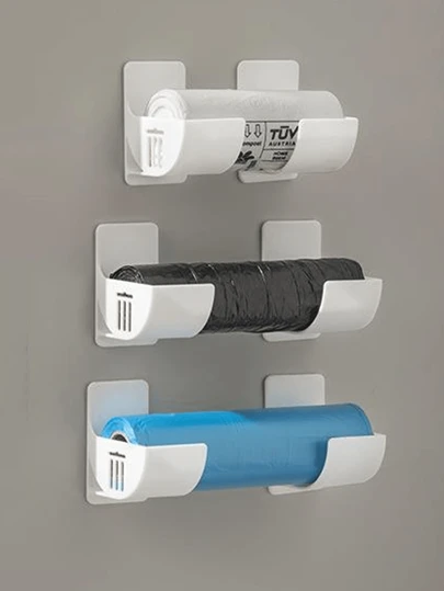 2/4/6/8/12pcs No Hole Garbage Bag Holder, Wall-Mounted Kitchen Storage Rack, Garbage Bag Rack, Wall-Mounted Kitchen Organizer, Wall-Mounted Kitchen Storage Rack, Food Storage Rack, Garbage Bag Storage Rack, Space Saving, Wall-Mounted Design, Multiple Colors Available, Halloween Theme, Kitchen Essential, Living Room Home Storage Essential