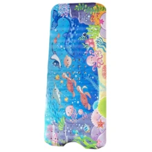 浴缸垫防滑卡通浴室垫带吸盘和排水孔，超长101.6 x 40.64厘米浴缸和淋浴垫，可机洗，蓝色-Halobios - 五彩的 - 查看 8