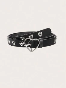 1 Stück Damen Y2K Taillengürtel mit abnehmbarer Mini-Herz-Metall-Ösen-Hüfttasche, Punk-Stil Modeaccessoire für Sommer, Schule, Herbst, Halloween - A - Übersicht 13